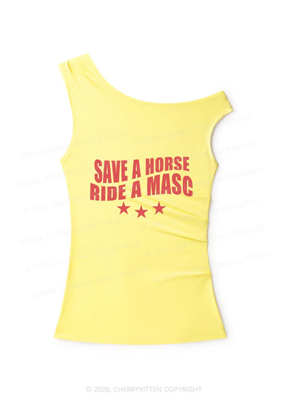 Ride A Masc Pride Y2K Off Shoulder Tank Top Cherrykitten