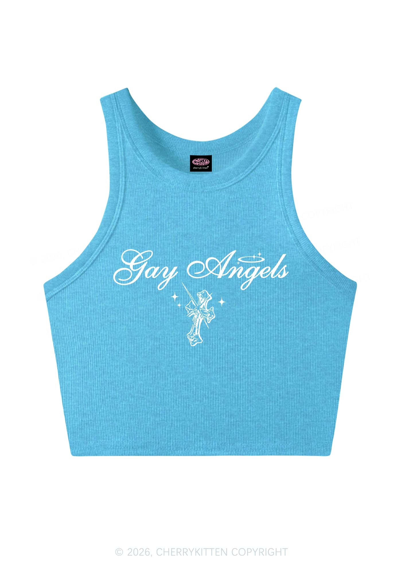 Gay Angels Pride Y2K Crop Tank Top Cherrykitten