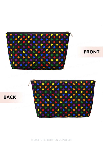 Rainbow Dots Pride Y2K Makeup Bag Cherrykitten