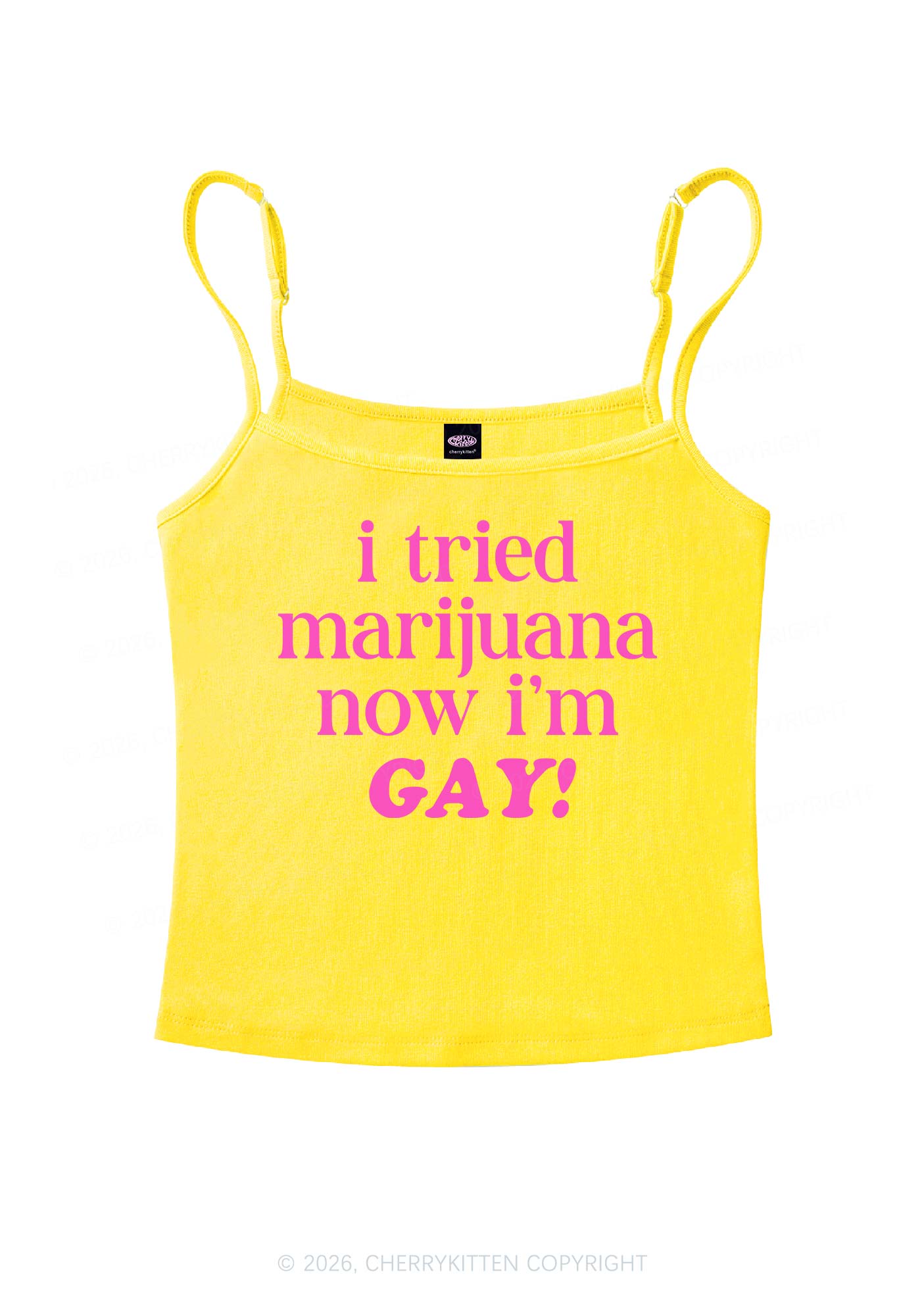 Now Im Gay Pride Y2K Spaghetti Strap Cami Cherrykitten
