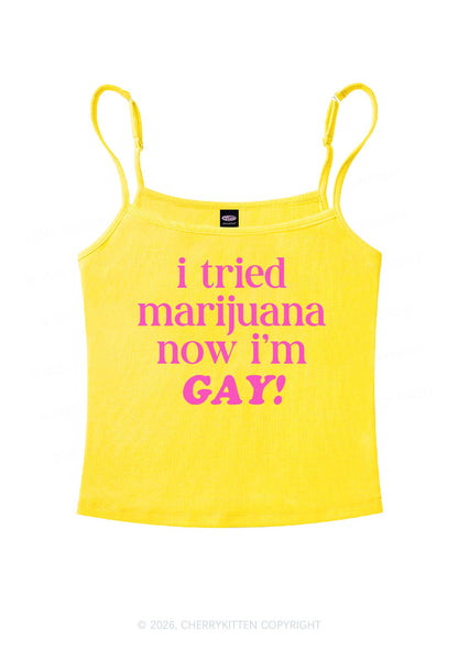 Now Im Gay Pride Y2K Spaghetti Strap Cami Cherrykitten