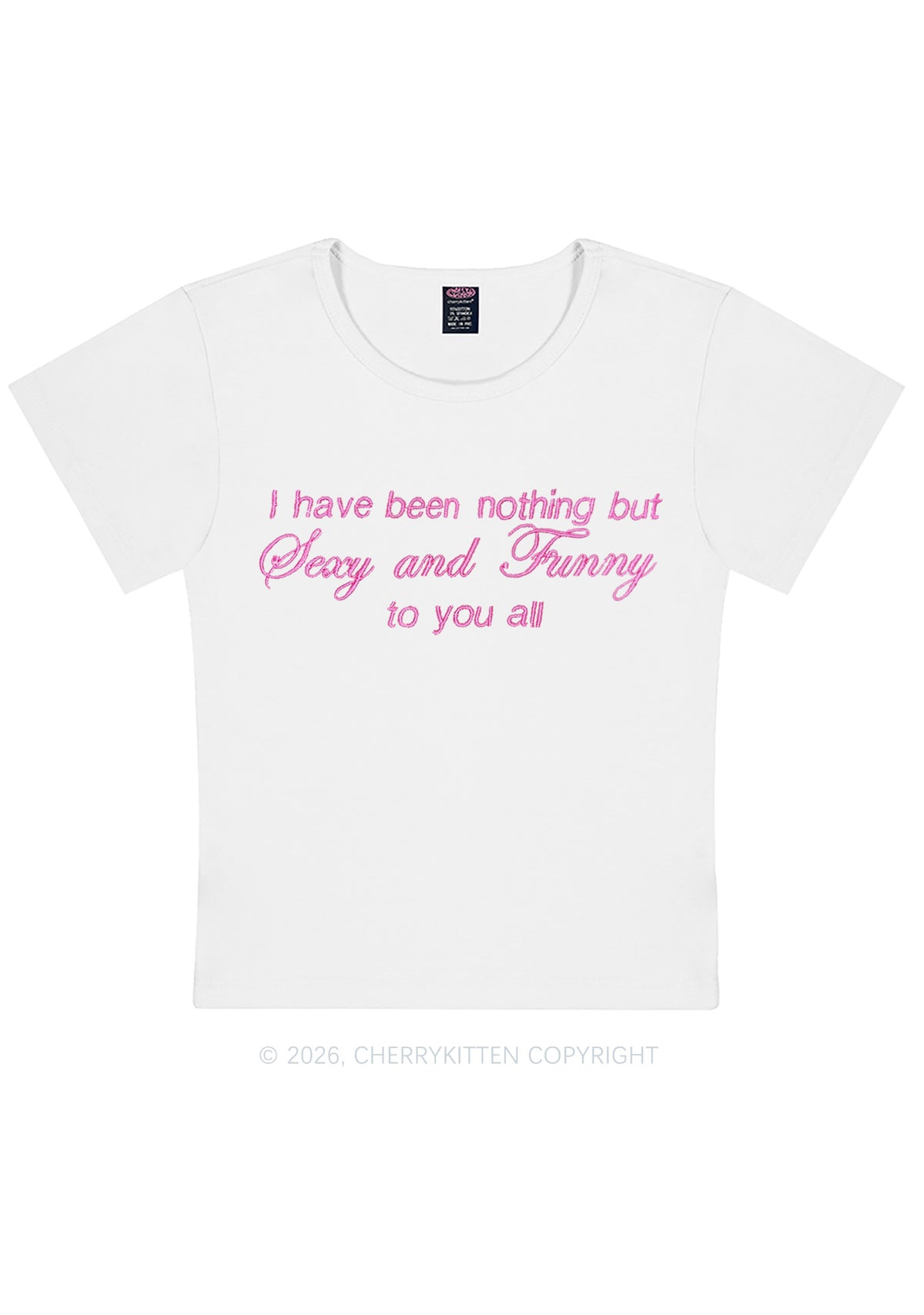 Embroidered I Have Been Nothing Y2K Baby Tee Cherrykitten