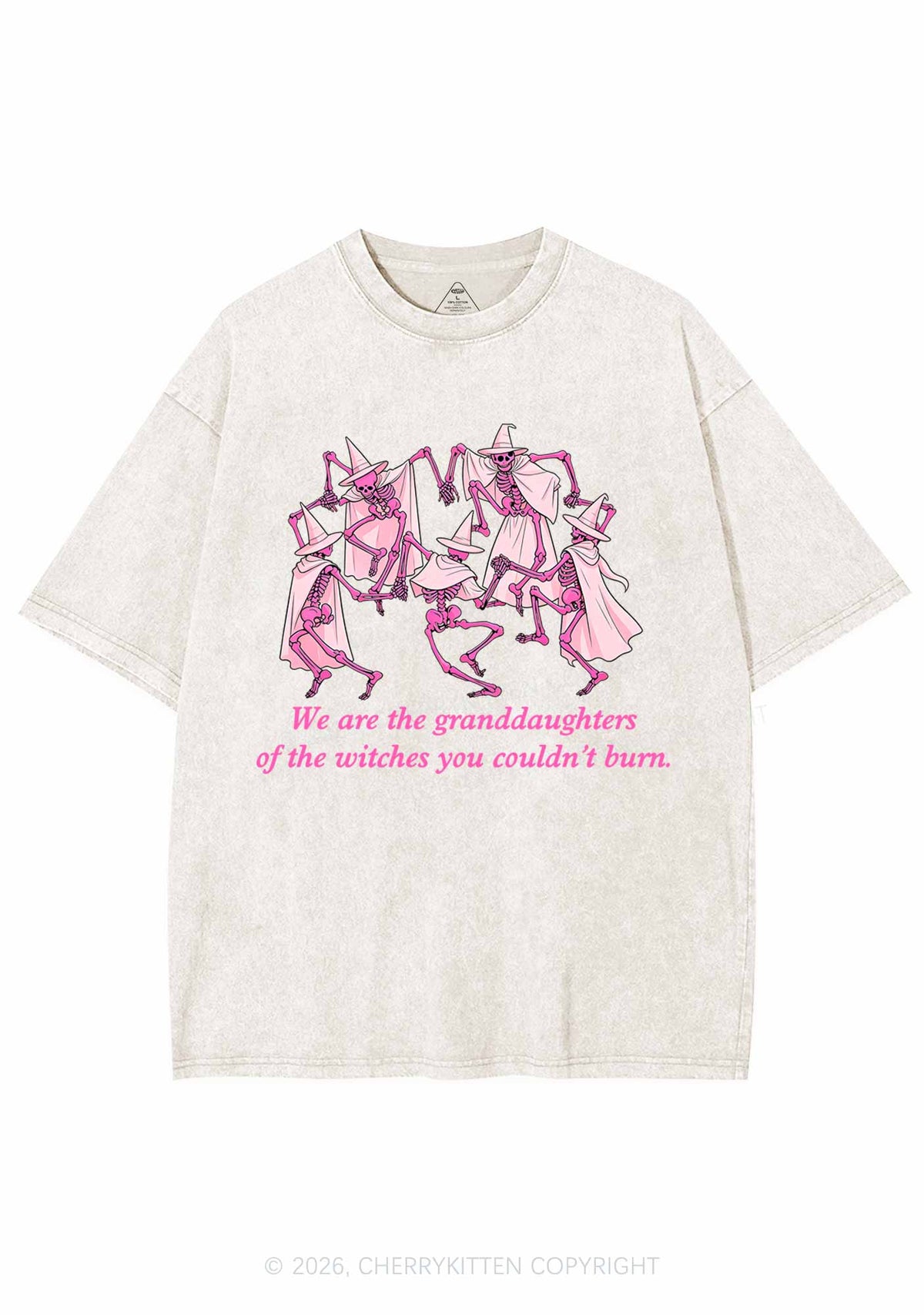 Halloween Granddaughters Of The Witches Y2K Shirts Washed Tee Cherrykitten