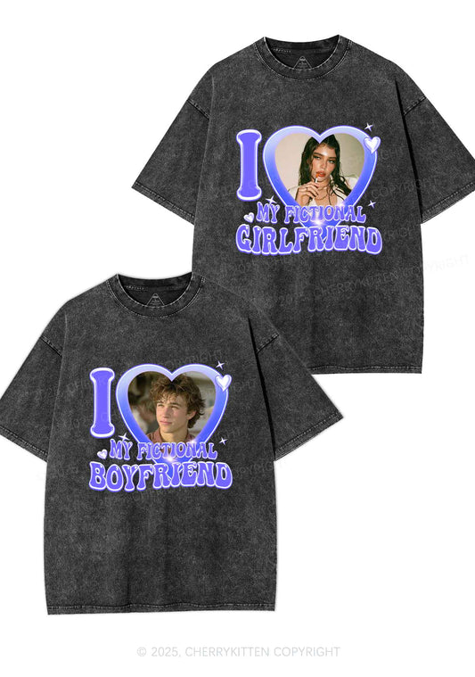 I Love My Fictional GF BF Y2K Valentine's Day Washed Tee Cherrykitten