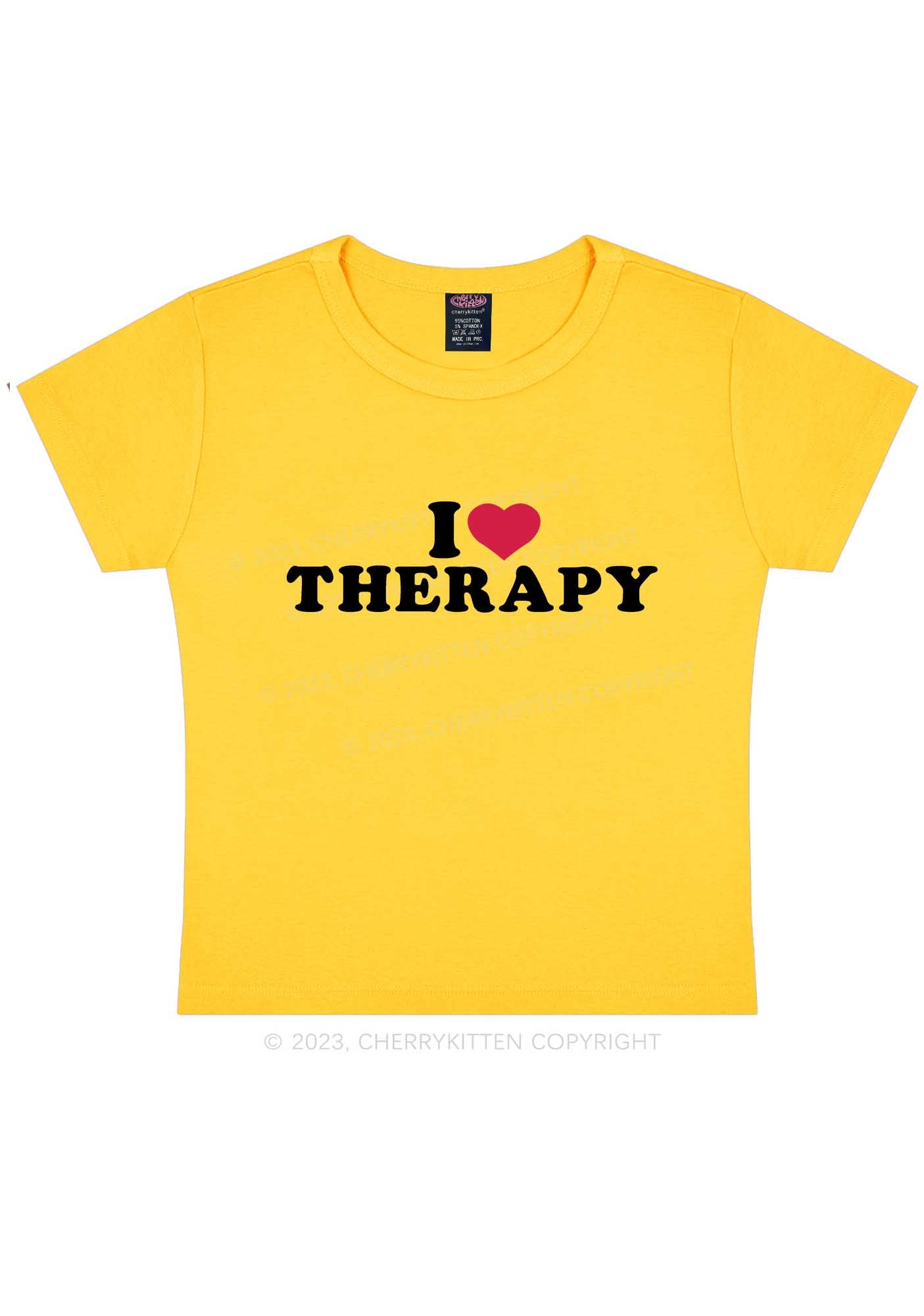 I Love Therapy Y2K Baby Tee Cherrykitten