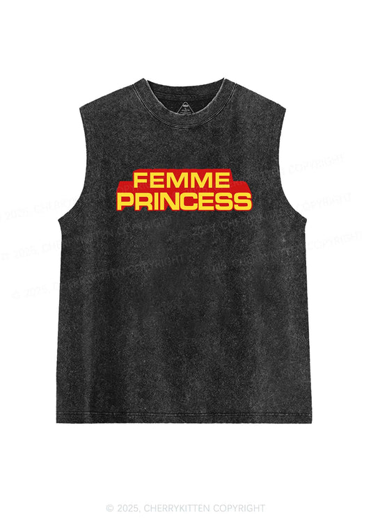 Femme Princess Pride Y2K Washed Muscle Tank Cherrykitten