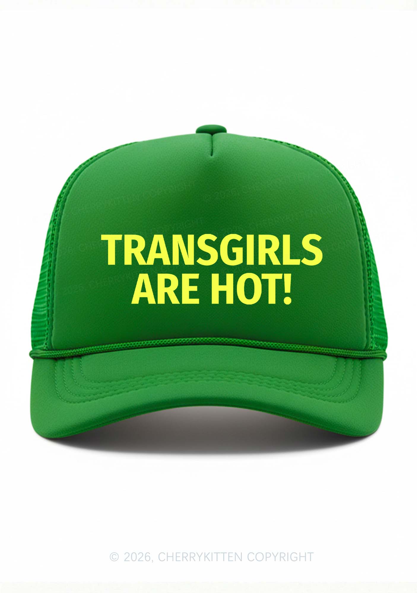 Transgirls Are Hot Pride Y2K Trucker Hat Cherrykitten