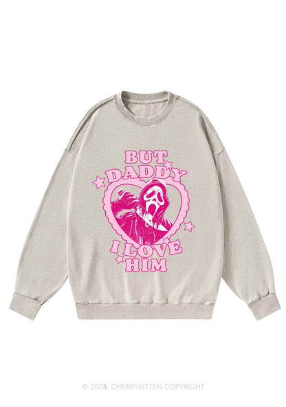 Halloween Daddy Love Horror Y2K Washed Sweatshirts Cherrykitten