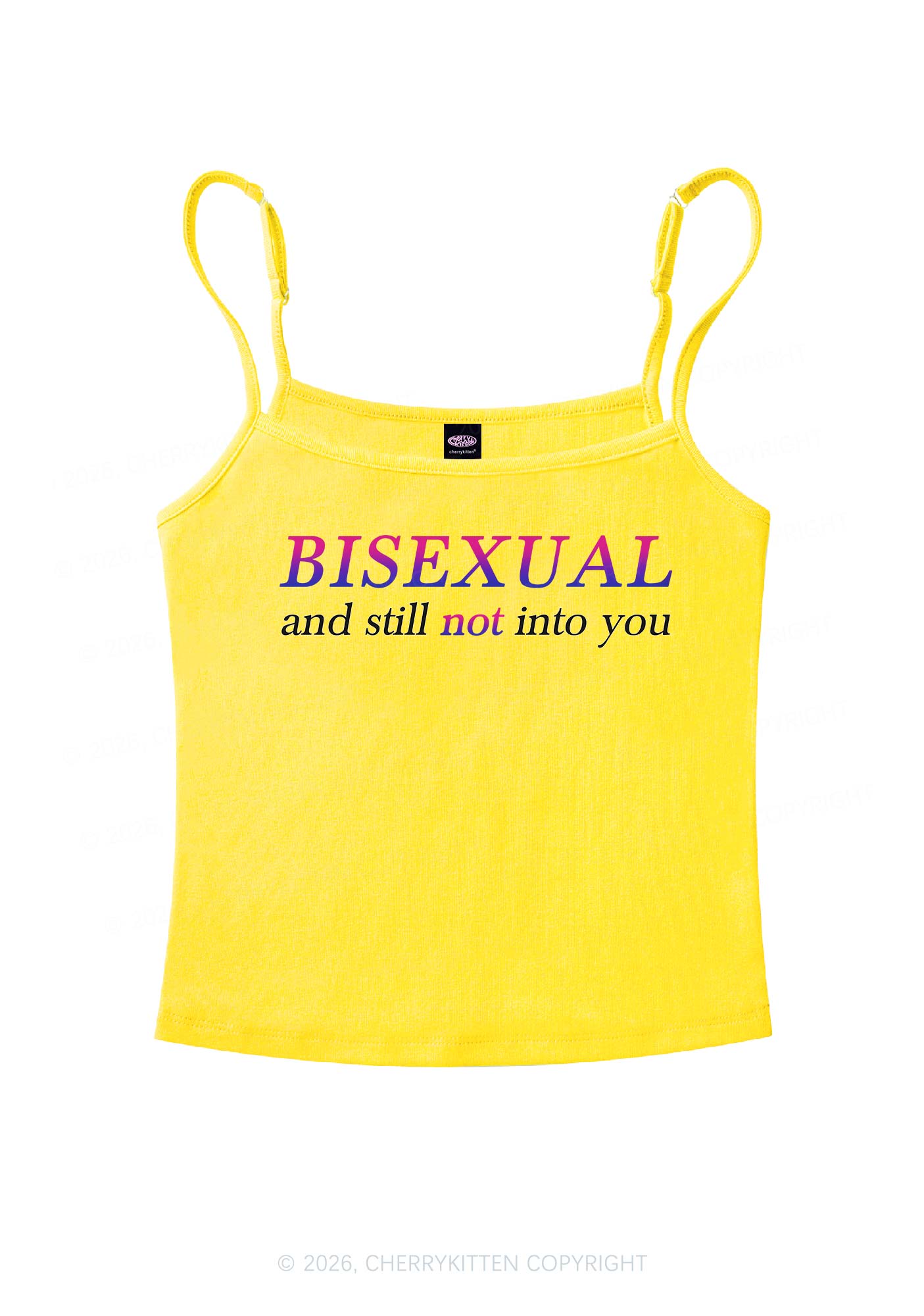 Bisexual And Still Not Into You Pride Y2K Spaghetti Strap Cami Cherrykitten