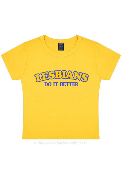 Lesbians Do It Better Y2K Baby Tee Cherrykitten