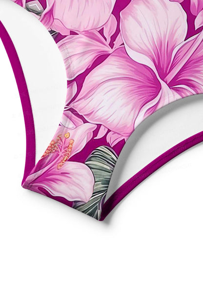 Purple Blossoms Y2K Print Bikini Set Cherrykitten