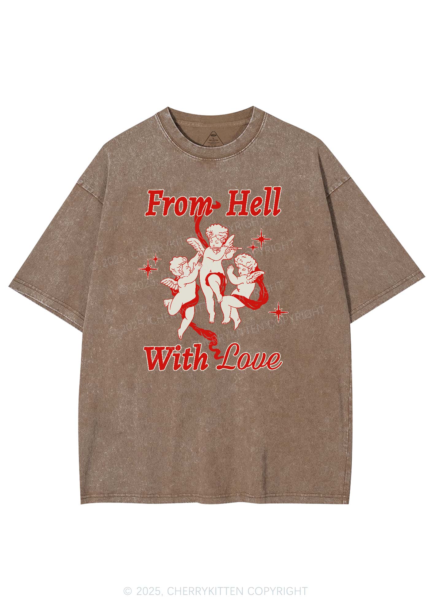 Cupids From Hell Y2K Shirts Washed Tee Cherrykitten