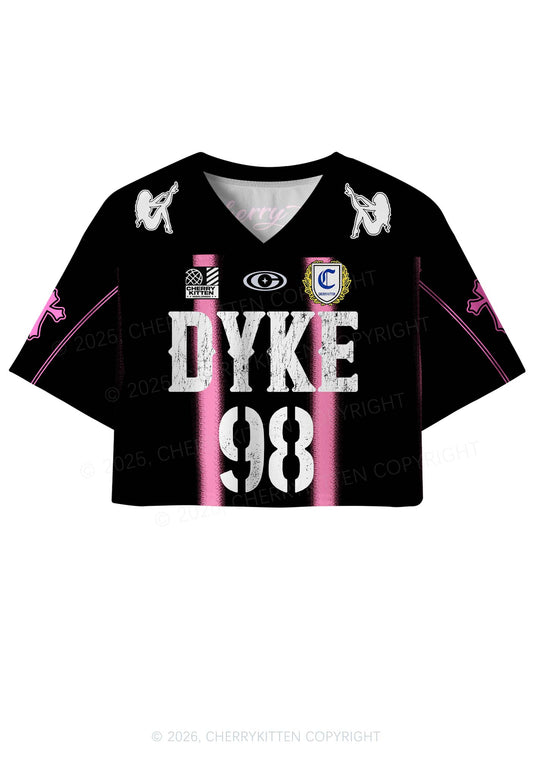 Retro Dyke Pride Y2K Crop Sport Jersey Shirts Cherrykitten
