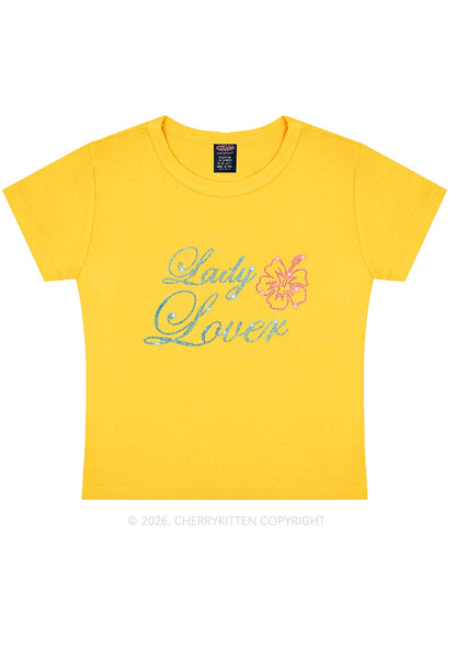 Rhinestone Lady Lover Pride Y2K Baby Tee Cherrykitten