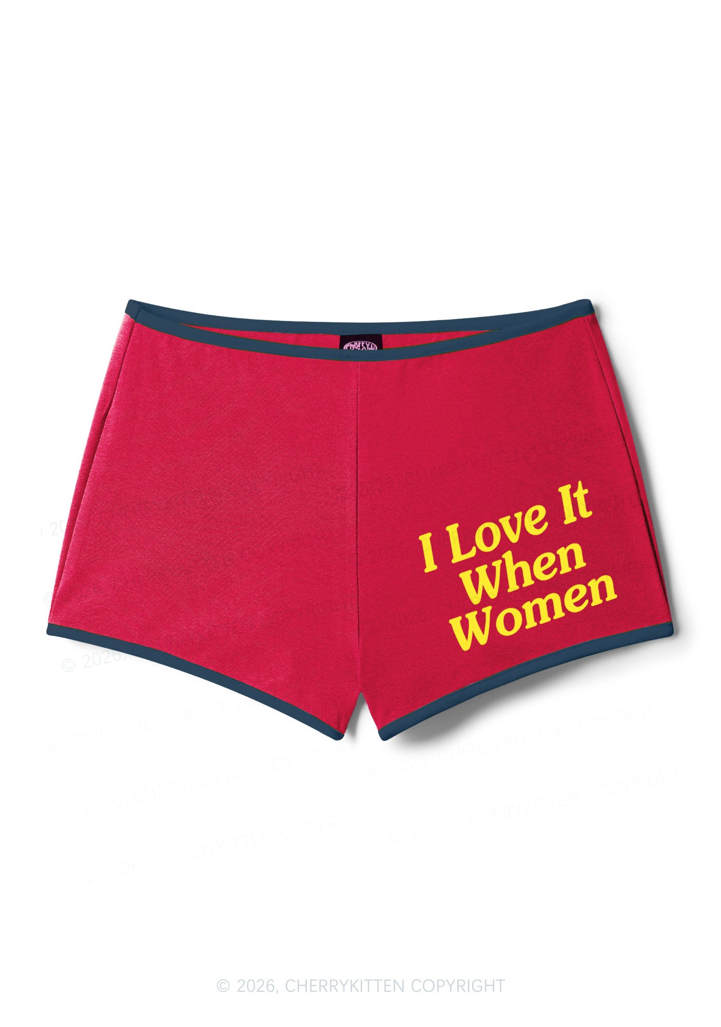 I Love It When Women Pride Y2K Booty Shorts Cherrykitten