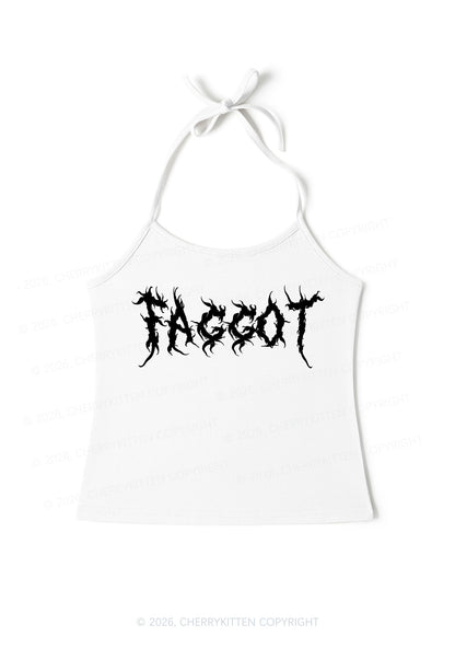 Punk Faggot Pride Y2K Halter Neck Cami Cherrykitten