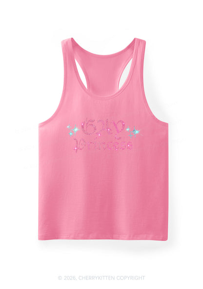 Rhinestone Gay Princess Pride Y2K Men Racerback Tank Top Cherrykitten