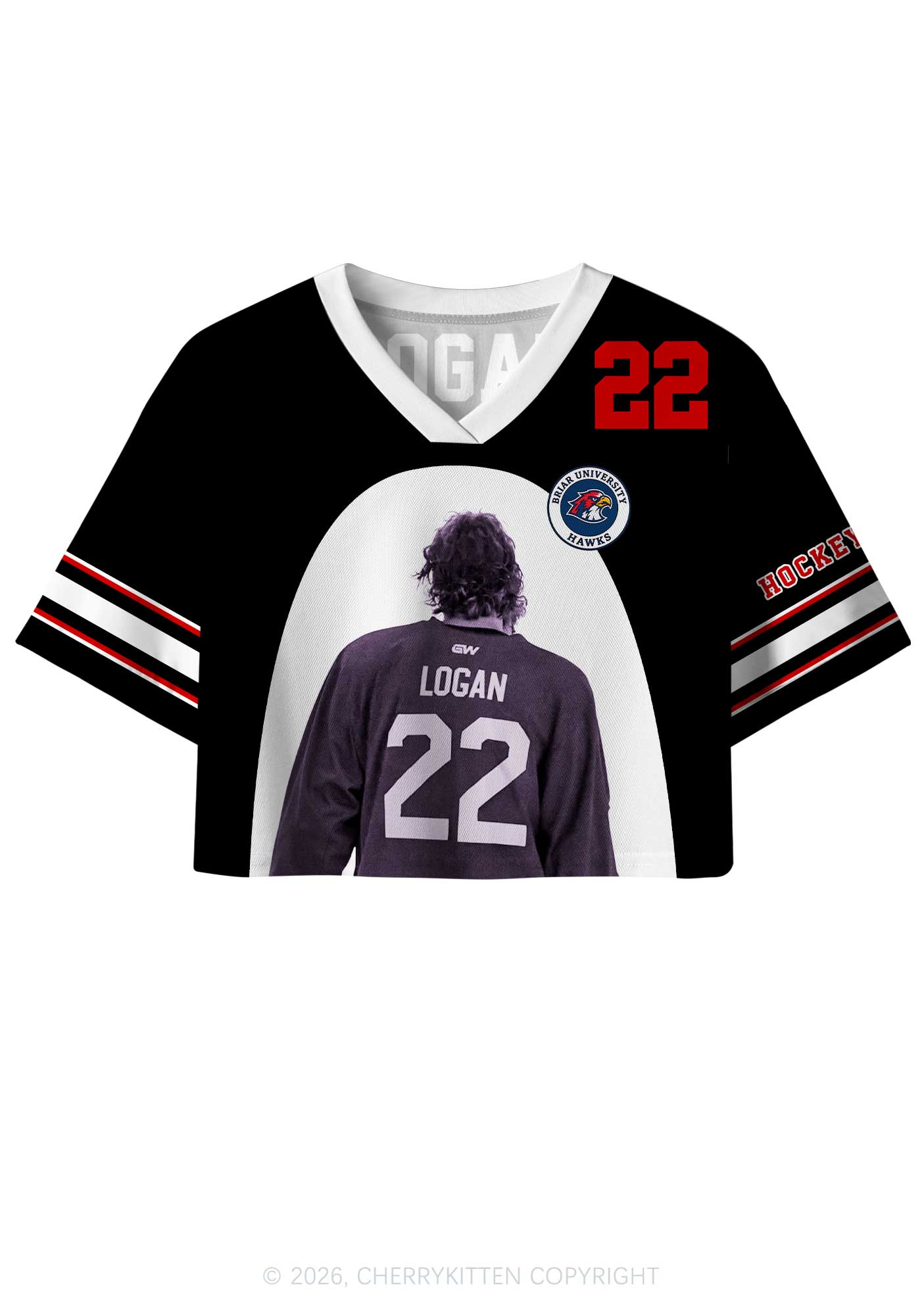 Hockey Player JL Y2K Crop Sport Jersey Shirts Cherrykitten