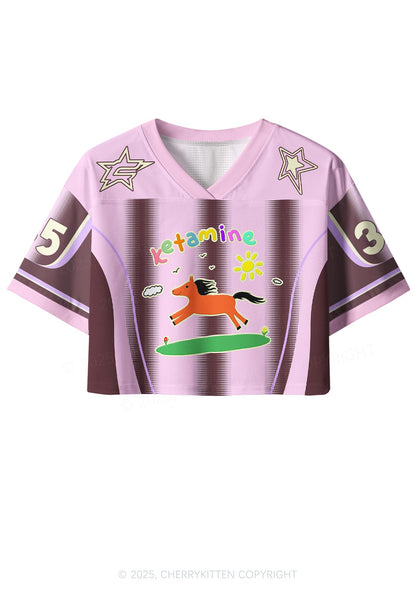 Custom Pink Pony Y2K Crop Sport Jersey Shirts Cherrykitten