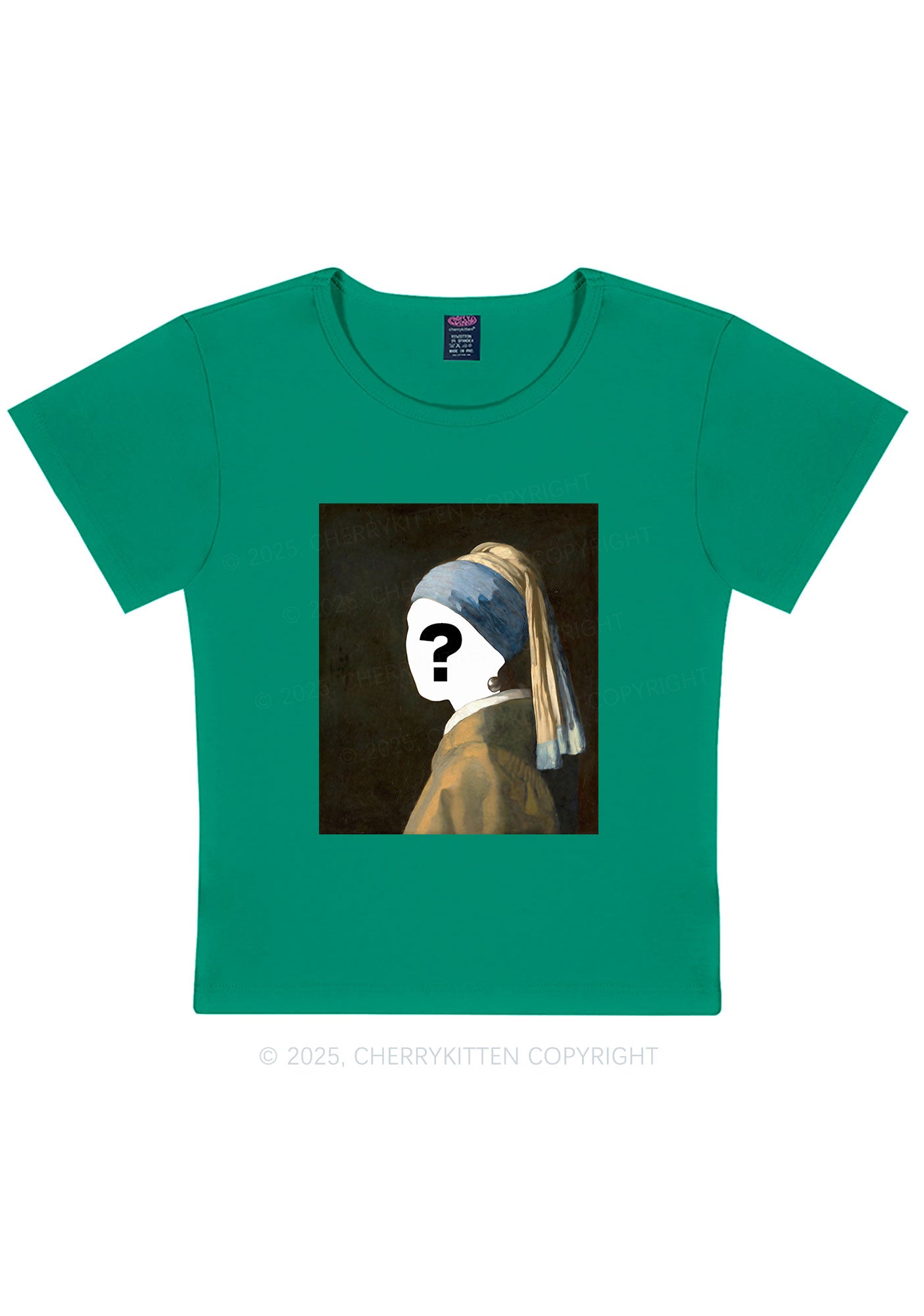 Custom Pearl Portrait Y2K Baby Tee Cherrykitten