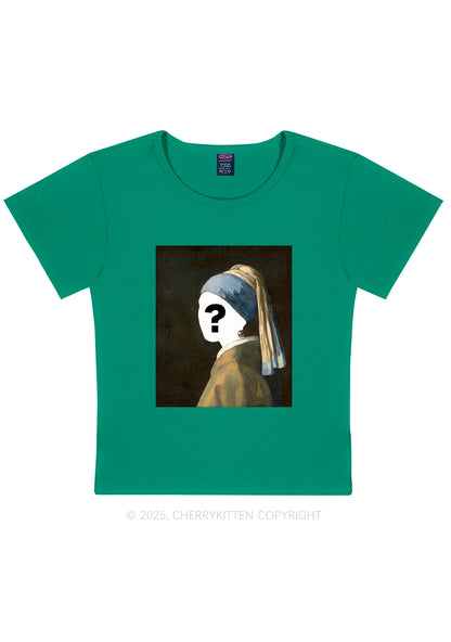 Custom Pearl Portrait Y2K Baby Tee Cherrykitten