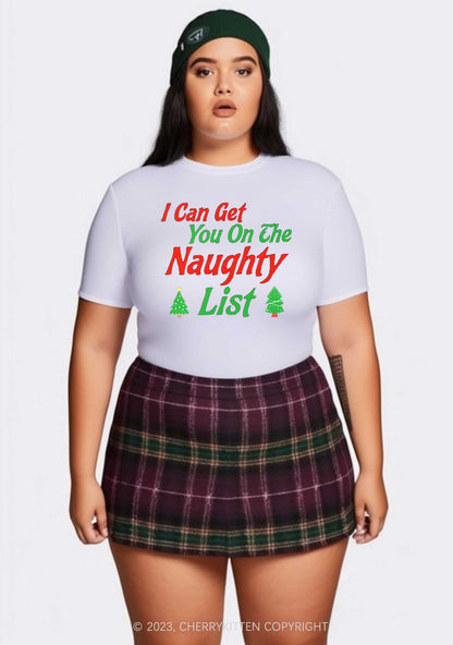 I Can Get You On The Naughty List Christmas Baby Tee Cherrykitten