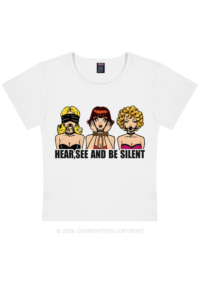 Hear See Be Silent Y2K Baby Tee Cherrykitten