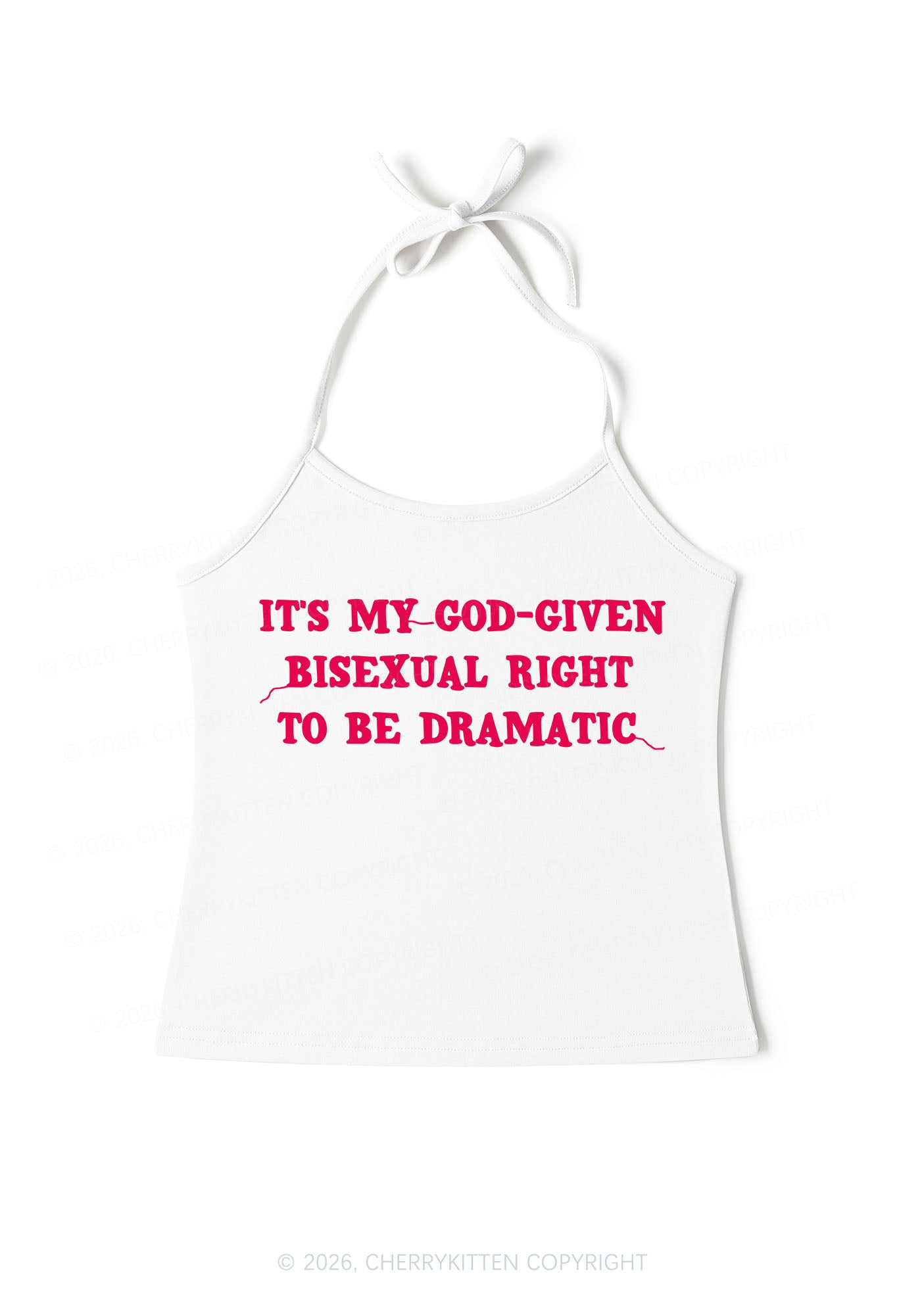 God Given Bisexual Right Pride Y2K Halter Neck Cami Cherrykitten