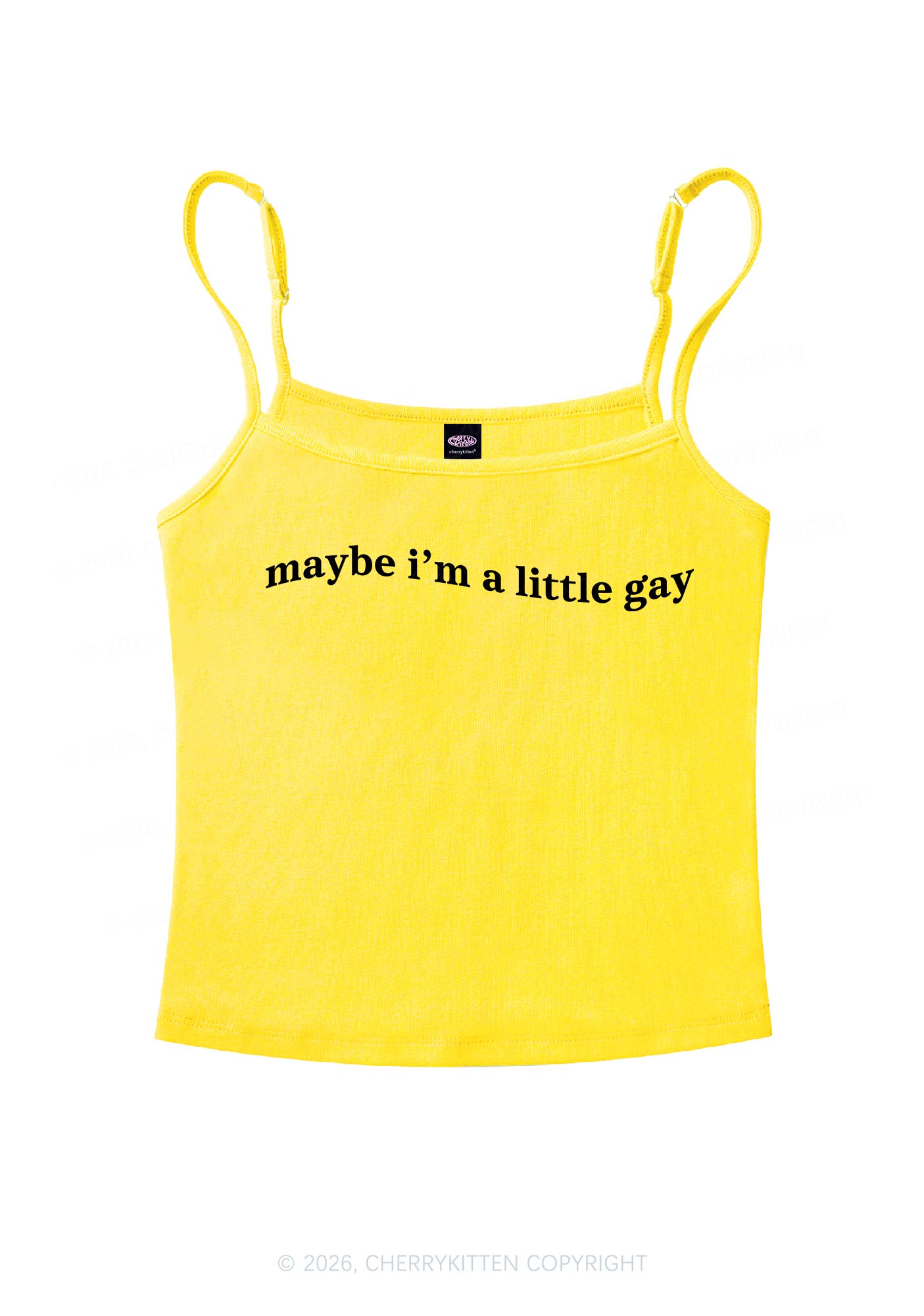 Maybe Im A Little Gay Pride Y2K Spaghetti Strap Cami Cherrykitten