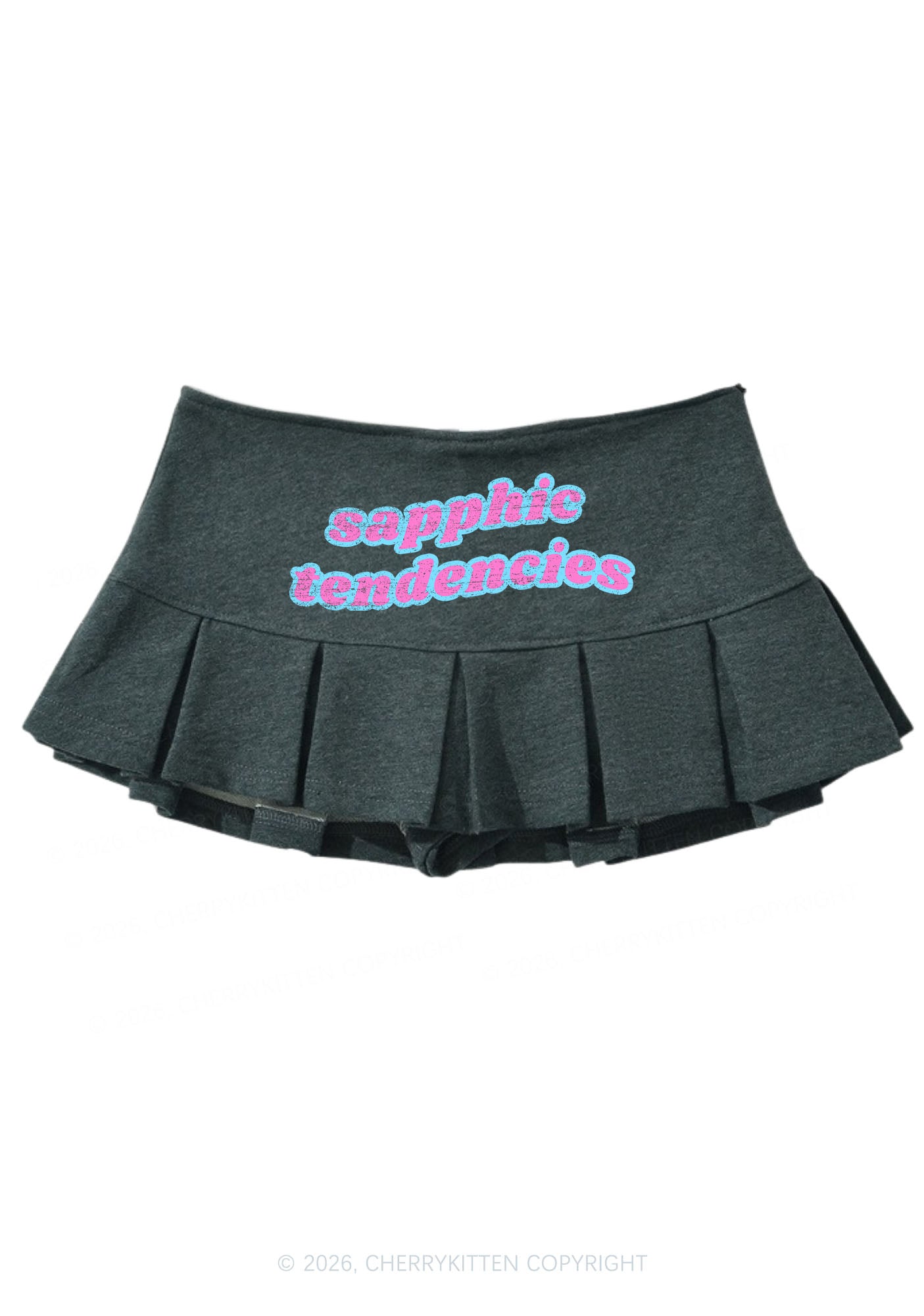 Sapphic Tendencies Pride Y2K Mini Pleated Skirts Cherrykitten