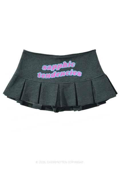 Sapphic Tendencies Pride Y2K Mini Pleated Skirts Cherrykitten