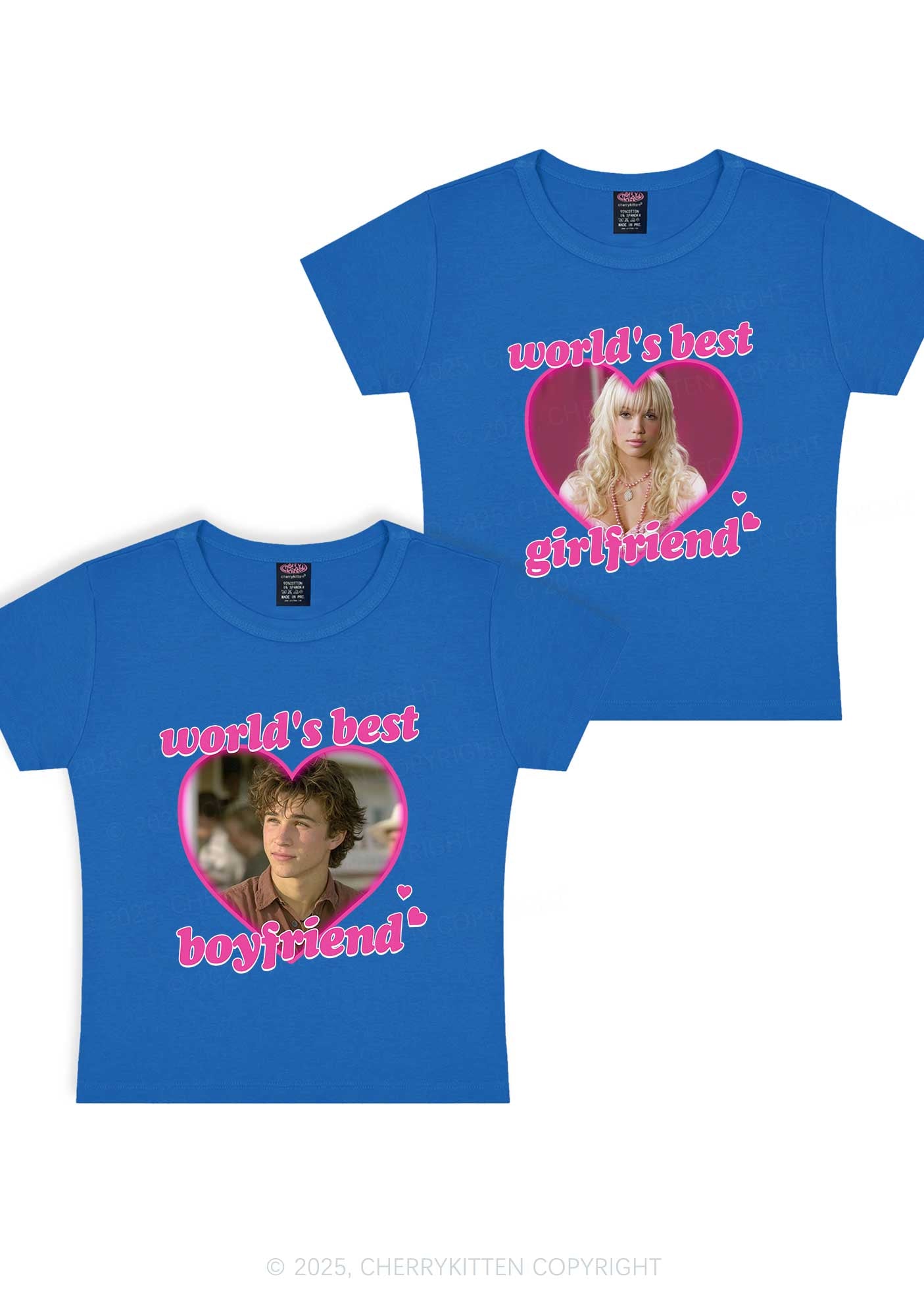 Custom Worlds Best BF GF Y2K Valentine's Day Baby Tee Cherrykitten