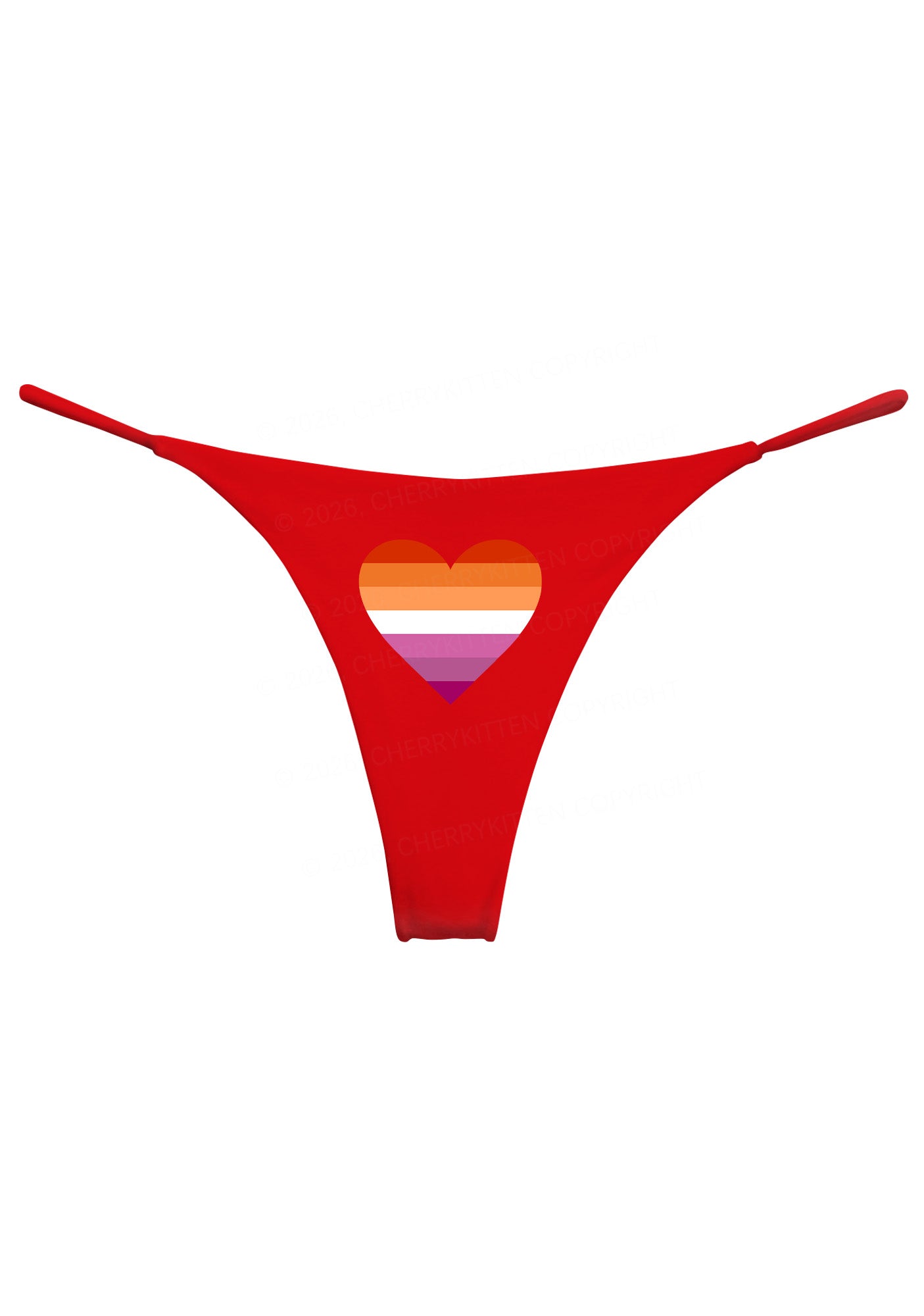 Lesbian Heart Pride Y2K Bikini String Thong Cherrykitten