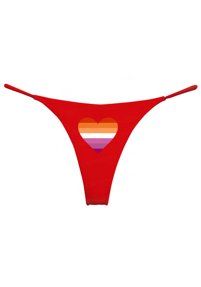 Lesbian Heart Pride Y2K Bikini String Thong Cherrykitten
