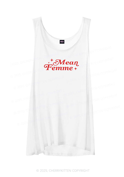 Mean Femme Pride Y2K Sheer Boyfriend Tank Cherrykitten