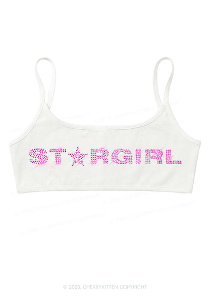 Rhinestone Stargirl Y2K Super Crop Cami Cherrykitten