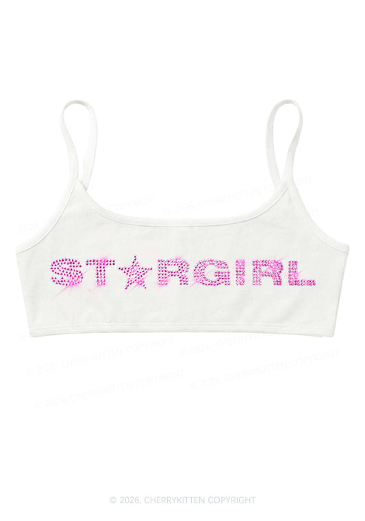 Rhinestone Stargirl Y2K Super Crop Cami Cherrykitten