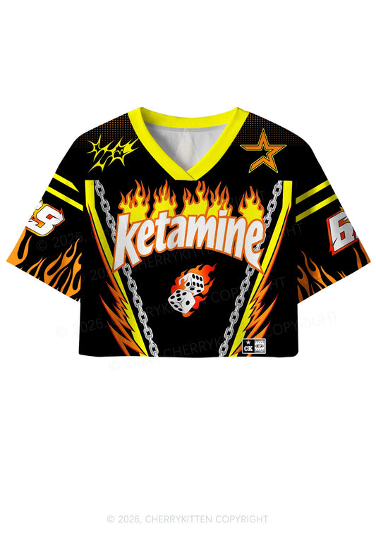 Flame Kxxamine Y2K Crop Sport Jersey Shirts Cherrykitten