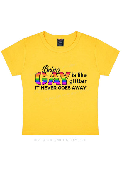 Being Gay Y2K Baby Tee Cherrykitten