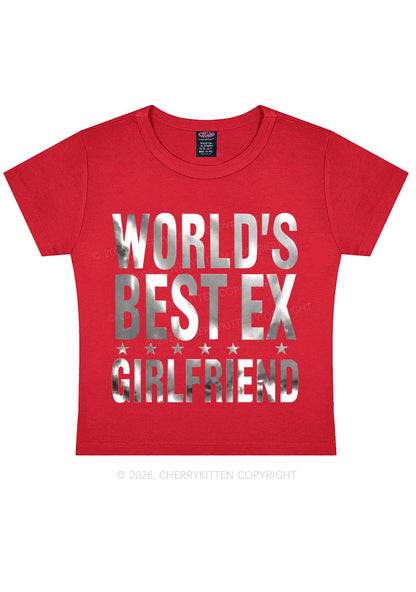 Best Ex Girlfriend Silver Foil Printed Y2K Baby Tee Cherrykitten