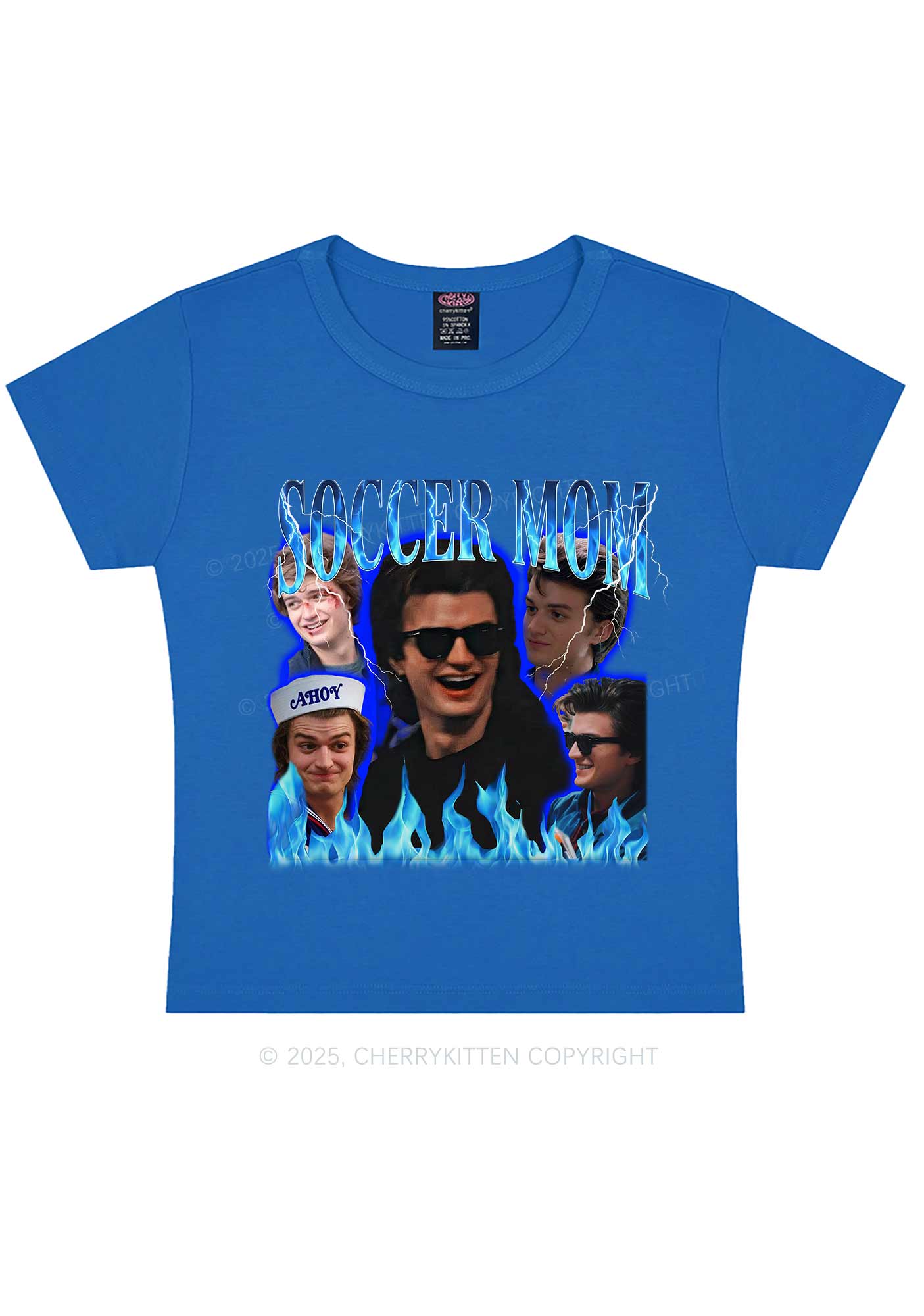 Blue Soccer Mom Y2K Baby Tee Cherrykitten
