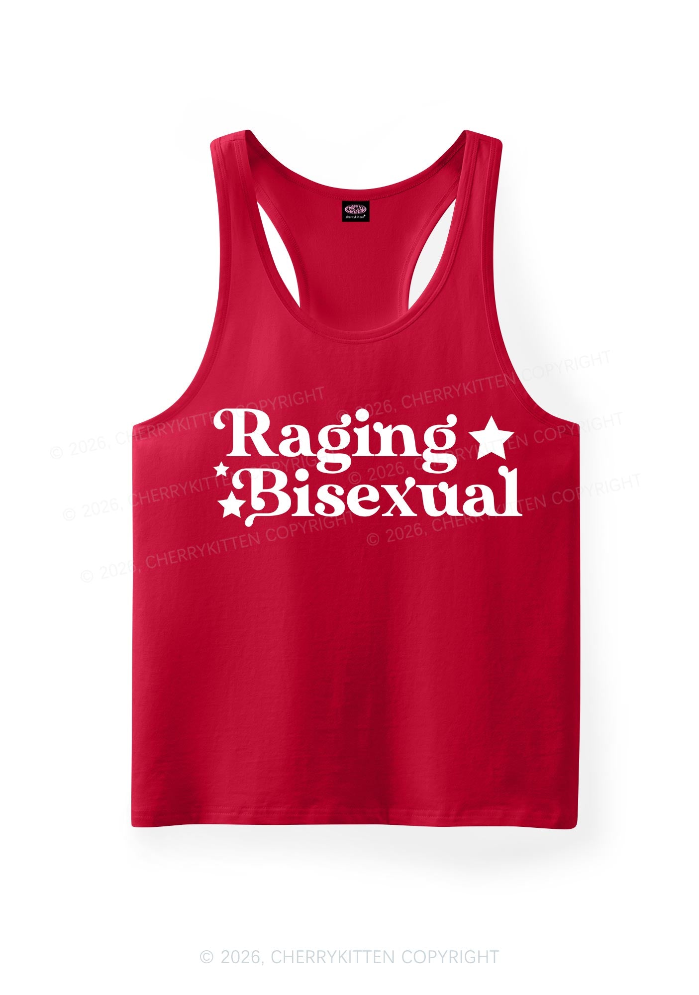 Raging Bisexual Stars Pride Y2K Men Racerback Tank Top Cherrykitten
