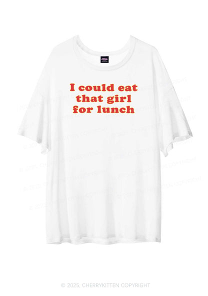 Eat That Girl For Lunch Pride Y2K Sheer Boyfriend Tee Cherrykitten
