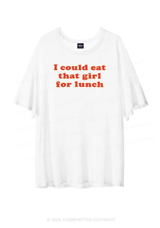 Eat That Girl For Lunch Pride Y2K Sheer Boyfriend Tee Cherrykitten