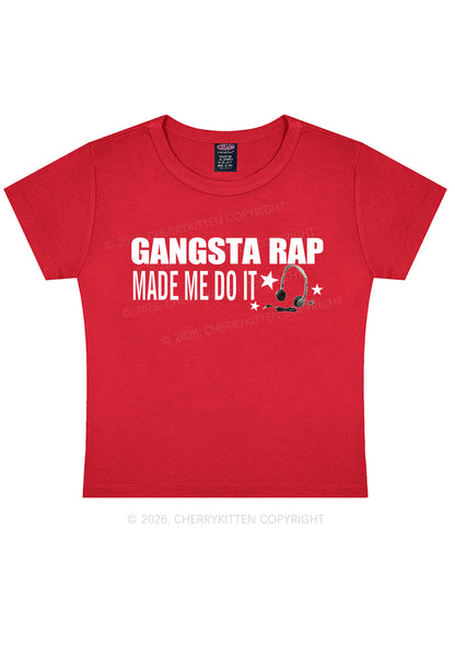 Gangsta Rap Made Me Do It Y2K Baby Tee Cherrykitten
