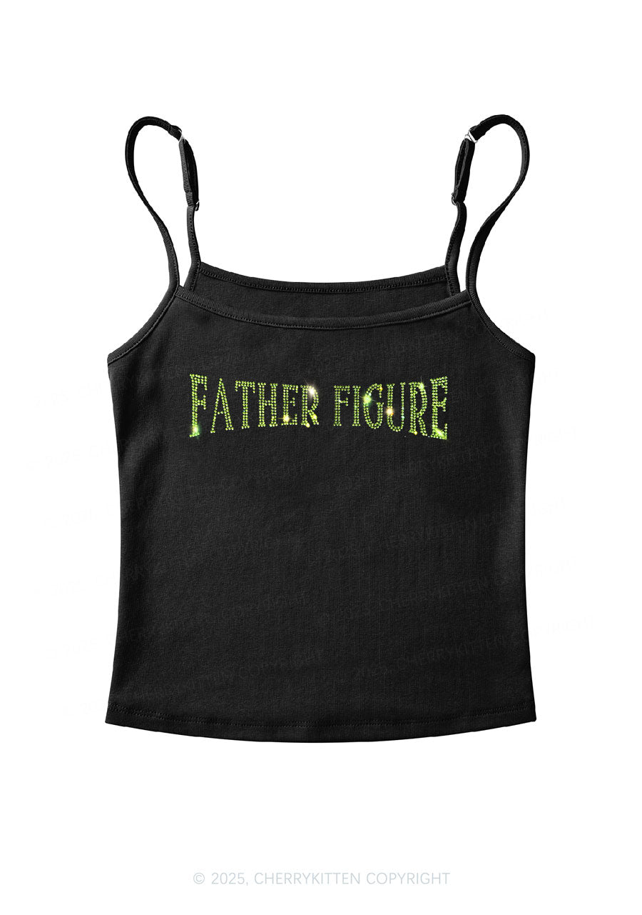 Rhinestone Father Figure Y2K Spaghetti Strap Cami Cherrykitten