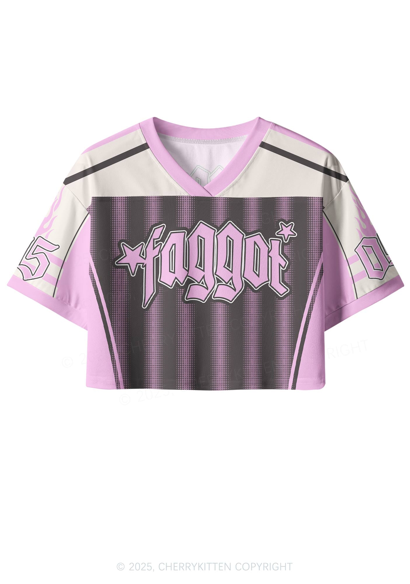 Custom Brown Faggot Stars Pride Y2K Crop Sport Jersey Shirts Cherrykitten