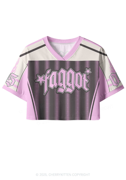 Custom Brown Faggot Stars Pride Y2K Crop Sport Jersey Shirts Cherrykitten