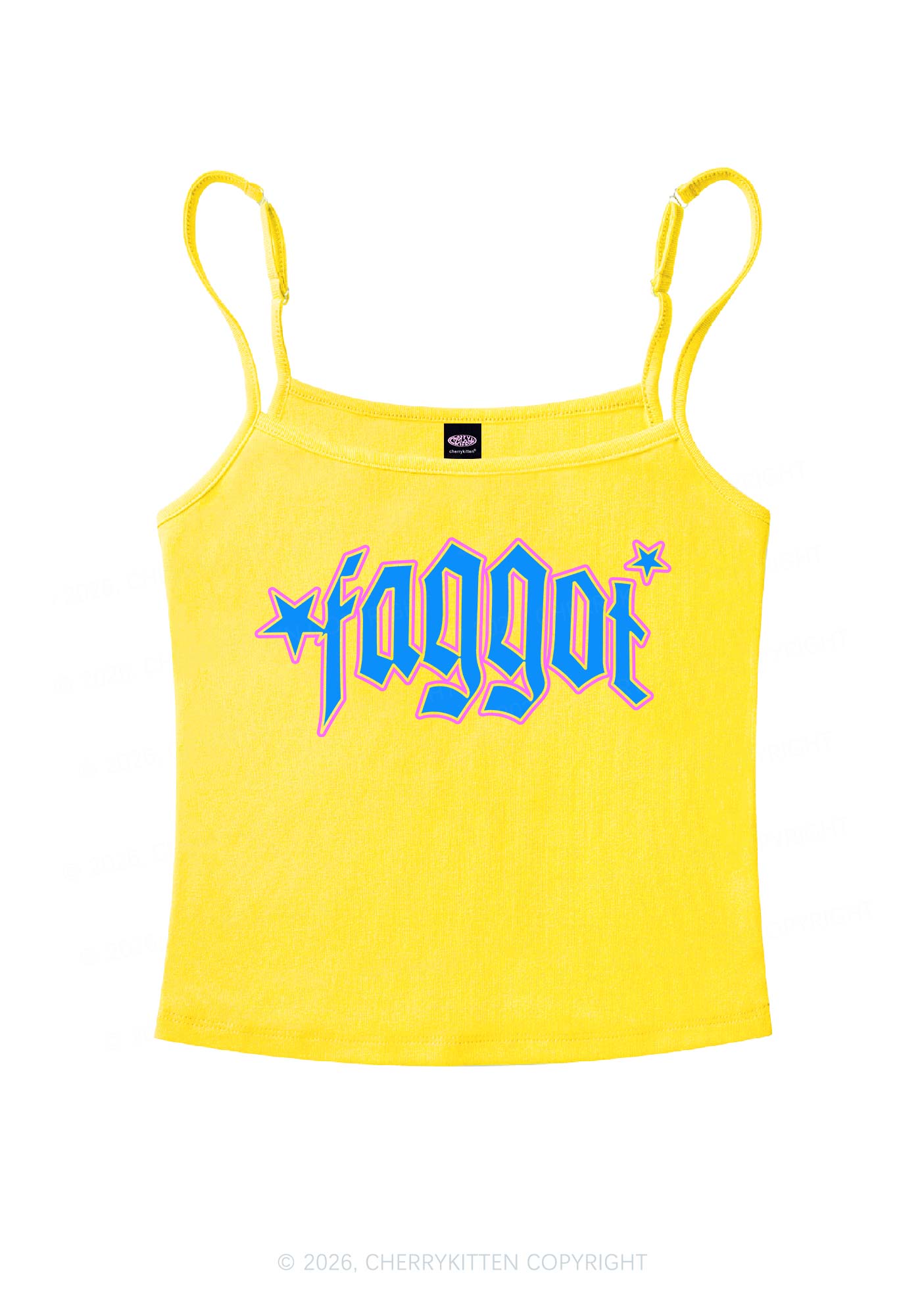 Faggot Stars Pride Y2K Spaghetti Strap Cami Cherrykitten