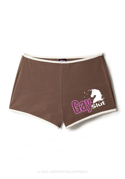 Gay Slxt Unicorn Pride Y2K Booty Shorts Cherrykitten